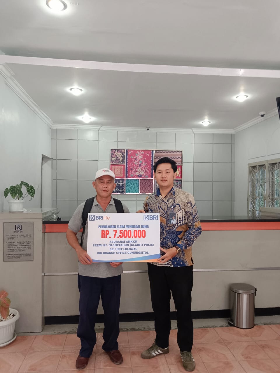 Klaim Asuransi AMKKM BRI Unit Lolowau Rp7,5 Juta, Bukti Perlindungan Finansial Mikro